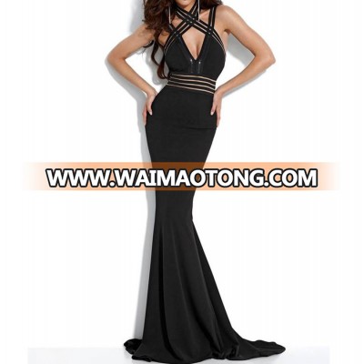 Wholesale Bulk Plus Size Black Bridal Long Evening Dress No MOQ