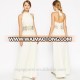 china new design maxi dresses high neck halter dress lace insert chiffon maxi dress women