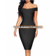 New Style Summer Wome Casual Bodycon Club Bandage Off Shoulder Spaghetti Dress